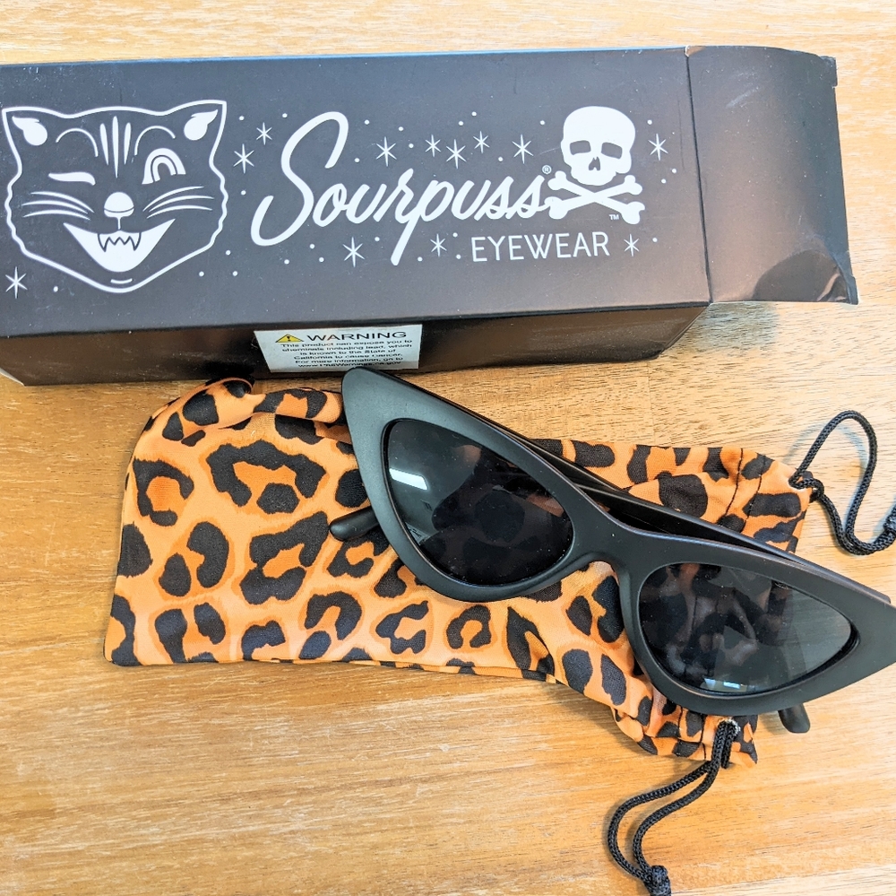 Sourpuss Cat Eye Black Sunglasses